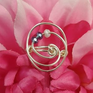🍃 Flowing, Swirling, Handmade Silver Filled Sz 7